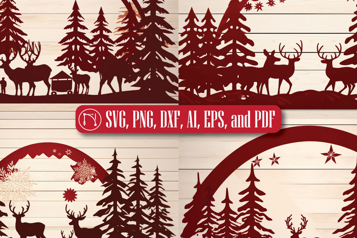 Intra απο ξύλο plywood  Χρώμα wenge 3mm-4mm πάχος - Πακέτο Χριστουγεννιάτικου Scene Cricut Δίασταση 4x4 cm INTRAFABR-123581973