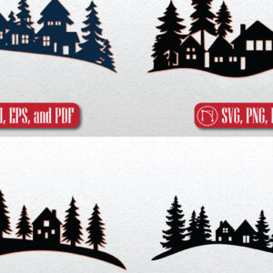 Intra απο ξύλο plywood  Χρώμα wenge 3mm-4mm πάχος - Πακέτο Cricut Christmas Village Δίασταση 4x4 cm INTRAFABR-95353654