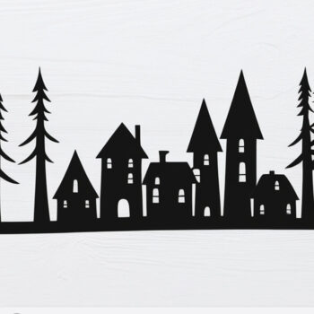 Intra απο ξύλο plywood  Χρώμα wenge 3mm-4mm πάχος - Πακέτο Cricut Christmas Village Δίασταση 4x4 cm INTRAFABR-107491129 - Image 3