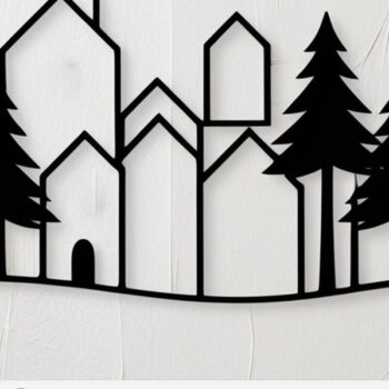 Intra απο ξύλο plywood  Χρώμα wenge 3mm-4mm πάχος - Πακέτο Cricut Christmas Village Δίασταση 4x4 cm INTRAFABR-107491129 - Image 5