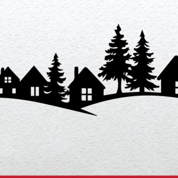 Intra απο ξύλο plywood Χρώμα wenge 3mm-4mm πάχος - Cricut Christmas Village Cut Δίασταση 4x4 cm INTRAFABR-116549264 - Image 1