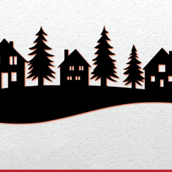 Intra απο ξύλο plywood Χρώμα wenge 3mm-4mm πάχος - Cricut Christmas Village Cut Δίασταση 4x4 cm INTRAFABR-120536106 - Image 1