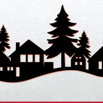 Intra απο ξύλο plywood Χρώμα wenge 3mm-4mm πάχος - Cricut Christmas Village Cut Δίασταση 4x4 cm INTRAFABR-116549302 - Image 1