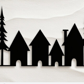 Intra απο ξύλο plywood Χρώμα wenge 3mm-4mm πάχος - Cricut Christmas Village Cut Δίασταση 4x4 cm INTRAFABR-120536167 - Image 1