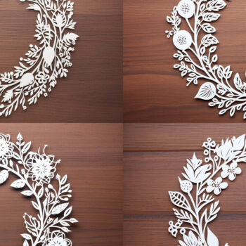 Intra απο ξύλο plywood  Χρώμα wenge 3mm-4mm πάχος - Πακέτο Χριστουγεννιάτικου στεφάνου Cricut Δίασταση 6x6 cm INTRAFABR-112614931 - Image 1