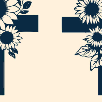 Intra απο ξύλο plywood Χρώμα wenge 3mm-4mm πάχος - Cricut Cross with Sunflowers Δίασταση 20x20 cm INTRAFABR-113392912 - Image 1