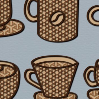 Intra απο ξύλο plywood Χρώμα wenge 3mm-4mm πάχος - Cricut Cute Coffee Layer Bundle Δίασταση 20x20 cm INTRAFABR-33060338 - Image 1