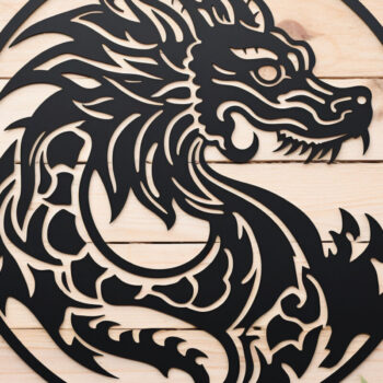 Intra απο ξύλο plywood Χρώμα wenge 3mm-4mm πάχος - Cricut Dragon Papercut Decor Δίασταση 30x20 cm INTRAFABR-7874291 - Image 1