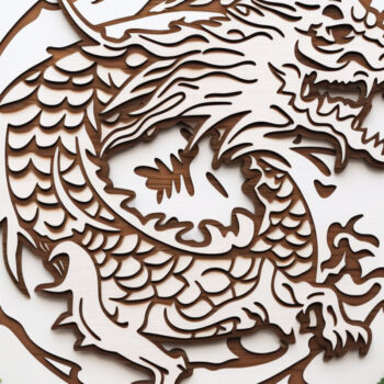 Intra απο ξύλο plywood 3mm-4mm πάχος - Πακέτο Cricut Dragon Papercut Decor  Δίασταση 30x20 cm INTRAFABR-89858767 - Image 4