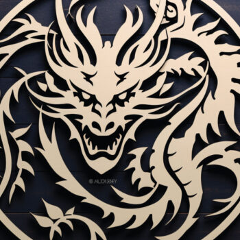 Intra απο ξύλο plywood 3mm-4mm πάχος - Πακέτο Cricut Dragon Papercut Decor  Δίασταση 30x20 cm INTRAFABR-89858767 - Image 5