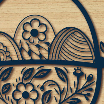 Intra απο ξύλο plywood  Χρώμα wenge 3mm-4mm πάχος - Cricut Πασχαλινό καλάθι Papercut Πακέτο Δίασταση 4x4 cm INTRAFABR-123187504 - Image 3