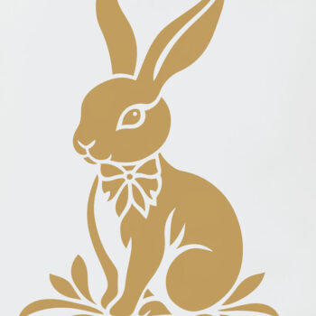 Intra απο ξύλο plywood  Χρώμα wenge 3mm-4mm πάχος - Cricut Easter Bunny Cut Δίασταση 4x4 cm INTRAFABR-86591038 - Image 1