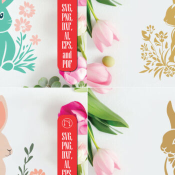 Intra απο ξύλο plywood  Χρώμα wenge 3mm-4mm πάχος - Cricut Easter Bunny Cut File Bundle Δίασταση 4x4 cm INTRAFABR-119564543 - Image 1