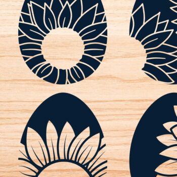 Intra απο ξύλο plywood  Χρώμα wenge 3mm-4mm πάχος - Cricut Πασχαλινό αυγό με δέσμη ηλίανθου Δίασταση 25x25 cm INTRAFABR-96909663 - Image 1