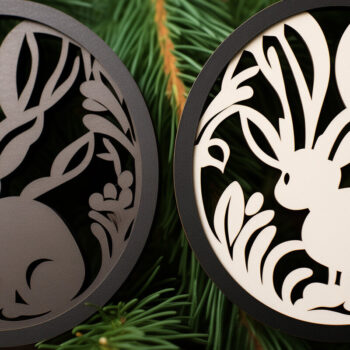 Intra απο ξύλο plywood  Χρώμα wenge 3mm-4mm πάχος - Cricut Πασχαλινό Δίασταση 4x4 cm INTRAFABR-91011462 - Image 1