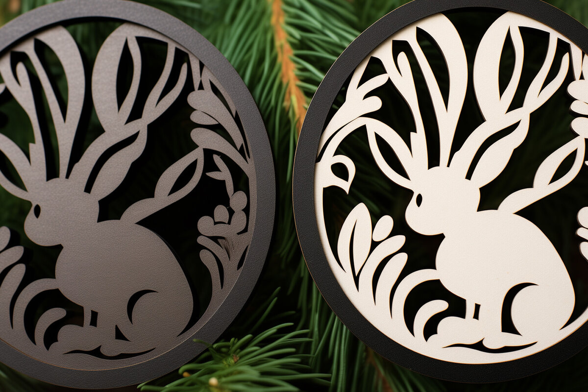 Intra απο ξύλο plywood  Χρώμα wenge 3mm-4mm πάχος - Cricut Πασχαλινό Δίασταση 4x4 cm INTRAFABR-91011462