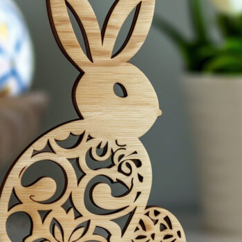 Intra απο ξύλο plywood  Χρώμα wenge 3mm-4mm πάχος - Cricut Πασχαλινό Δίασταση 4x4 cm INTRAFABR-69841628 - Image 1