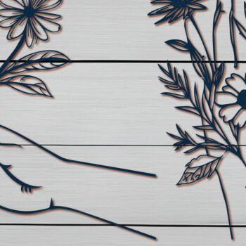 Intra απο ξύλο plywood  Χρώμα wenge 3mm-4mm πάχος - Σετ Cricut Element with Flowers Δίασταση 4x4 cm INTRAFABR-85391126 - Image 2