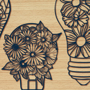 Intra απο ξύλο plywood  Χρώμα wenge 3mm-4mm πάχος - Σετ Cricut Element with Flowers Δίασταση 4x4 cm INTRAFABR-85391126 - Image 13