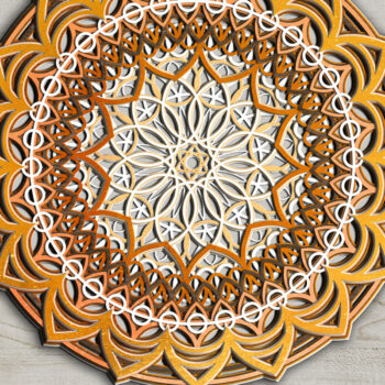 Intra απο ξύλο plywood  Χρώμα wenge 3mm-4mm πάχος - Αρχεία Cricut Αρχεία MANDALA για Cricut Δίασταση 5x12 cm INTRAFABR-83819673 - Image 1