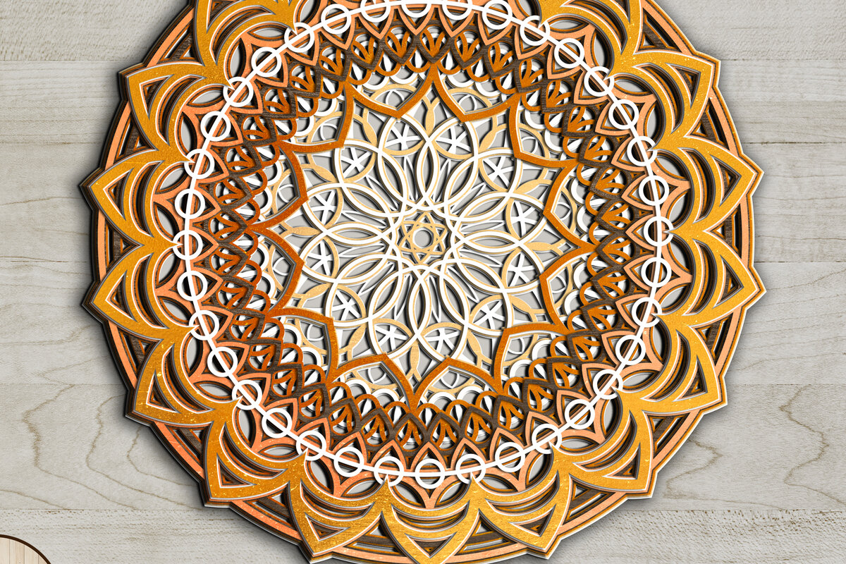 Intra απο ξύλο plywood  Χρώμα wenge 3mm-4mm πάχος - Αρχεία Cricut Αρχεία MANDALA για Cricut Δίασταση 5x12 cm INTRAFABR-83819673