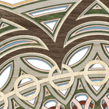 Intra απο ξύλο plywood  Χρώμα wenge 3mm-4mm πάχος - Αρχεία Cricut Αρχεία MANDALA για Cricut Δίασταση 5x12 cm INTRAFABR-83819673 - Image 2