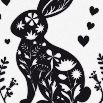 Intra απο ξύλο plywood Χρώμα wenge 3mm-4mm πάχος - Πακέτο Cricut Floral Easter Bunny Δίασταση 15x15 cm INTRAFABR-115240646 - Image 2