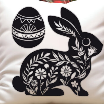 Intra απο ξύλο plywood Χρώμα wenge 3mm-4mm πάχος - Πακέτο Cricut Floral Easter Bunny Δίασταση 15x15 cm INTRAFABR-115240646 - Image 3