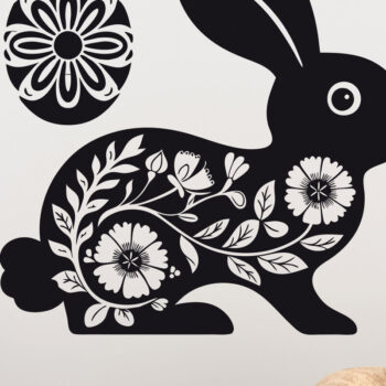 Intra απο ξύλο plywood Χρώμα wenge 3mm-4mm πάχος - Πακέτο Cricut Floral Easter Bunny Δίασταση 15x15 cm INTRAFABR-115240646 - Image 4