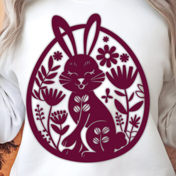 Intra απο ξύλο plywood Χρώμα wenge 3mm-4mm πάχος - Πακέτο Cricut Floral Easter Bunny Δίασταση 15x15 cm INTRAFABR-115240646 - Image 9