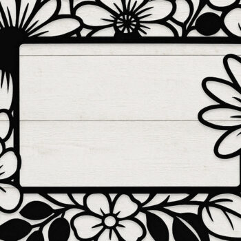 Intra απο ξύλο plywood  Χρώμα wenge 3mm-4mm πάχος - Πακέτο Cricut Floral ό Πλαίσιο Δίασταση 20x25 cm INTRAFABR-41158192 - Image 6