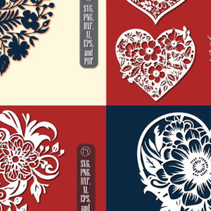 Intra απο ξύλο plywood  Χρώμα wenge 3mm-4mm πάχος - Πακέτο υ Cricut Flower Heart Cut Δίασταση 4x4 cm INTRAFABR-113839078