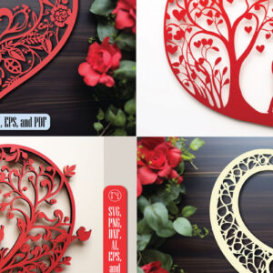 Intra απο ξύλο plywood  Χρώμα wenge 3mm-4mm πάχος - Πακέτο υ Cricut Flower Heart Cut Δίασταση 4x4 cm INTRAFABR-113839110
