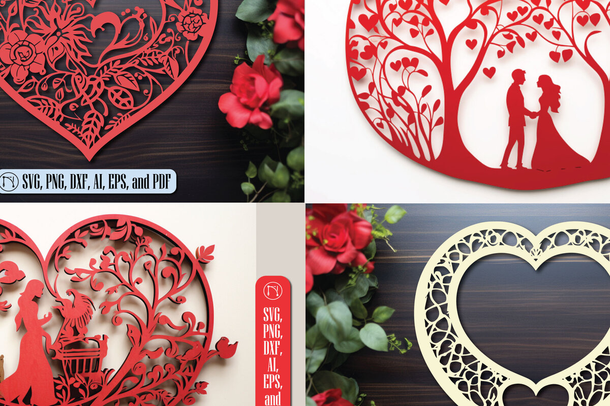 Intra απο ξύλο plywood  Χρώμα wenge 3mm-4mm πάχος - Πακέτο υ Cricut Flower Heart Cut Δίασταση 4x4 cm INTRAFABR-113839110
