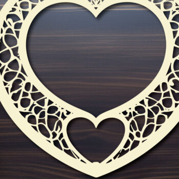 Intra απο ξύλο plywood  Χρώμα wenge 3mm-4mm πάχος - Πακέτο υ Cricut Flower Heart Cut Δίασταση 4x4 cm INTRAFABR-113839110 - Image 3