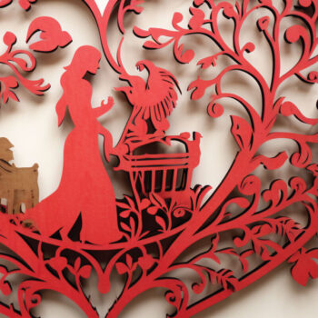 Intra απο ξύλο plywood  Χρώμα wenge 3mm-4mm πάχος - Πακέτο υ Cricut Flower Heart Cut Δίασταση 4x4 cm INTRAFABR-113839110 - Image 4