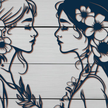 Intra απο ξύλο plywood  Χρώμα wenge 3mm-4mm πάχος - Cricut Girls with Flowers Σετ Δίασταση 4x4 cm INTRAFABR-113838790 - Image 1