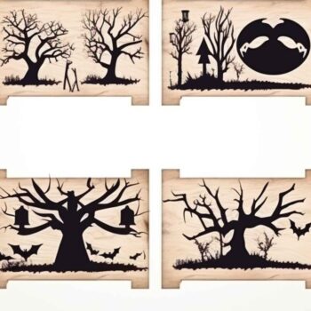 Intra απο ξύλο plywood  Χρώμα wenge 3mm-4mm πάχος - Πακέτο Ξύλινων πινακίδων Cricut Halloween Δίασταση 15x15 cm INTRAFABR-24609330 - Image 1