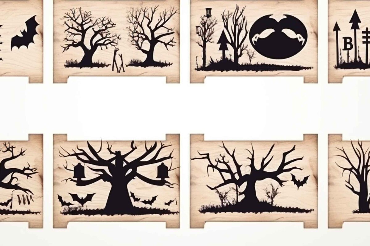 Intra απο ξύλο plywood  Χρώμα wenge 3mm-4mm πάχος - Πακέτο Ξύλινων πινακίδων Cricut Halloween Δίασταση 15x15 cm INTRAFABR-24609330