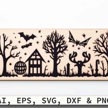 Intra απο ξύλο plywood  Χρώμα wenge 3mm-4mm πάχος - Πακέτο Ξύλινων πινακίδων Cricut Halloween Δίασταση 15x15 cm INTRAFABR-24609526 - Image 1