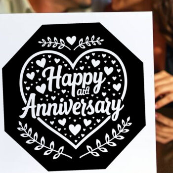 Intra απο ξύλο plywood Χρώμα wenge 3mm-4mm πάχος - Cricut Happy Anniversary Card Δίασταση 20x20 cm INTRAFABR-98305730 - Image 1