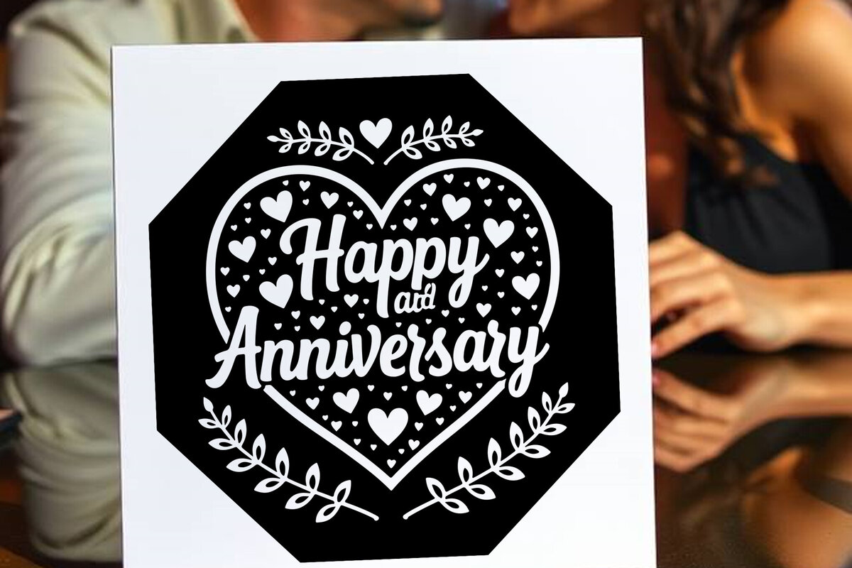 Intra απο ξύλο plywood  Χρώμα wenge 3mm-4mm πάχος - Cricut Happy Anniversary Card Δίασταση 20x20 cm INTRAFABR-98305730