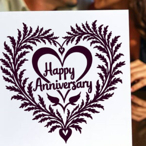 Intra απο ξύλο plywood Χρώμα wenge 3mm-4mm πάχος - Cricut Happy Anniversary Card Δίασταση 20x20 cm INTRAFABR-122655316