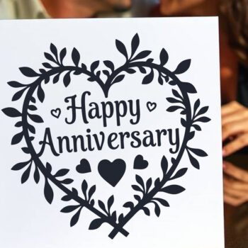 Intra απο ξύλο plywood Χρώμα wenge 3mm-4mm πάχος - Cricut Happy Anniversary Card Δίασταση 20x20 cm INTRAFABR-98433562 - Image 1