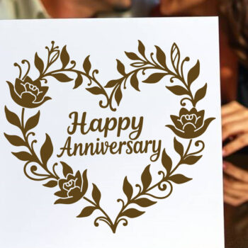 Intra απο ξύλο plywood Χρώμα wenge 3mm-4mm πάχος - Cricut Happy Anniversary Card Δίασταση 20x20 cm INTRAFABR-86943536 - Image 1