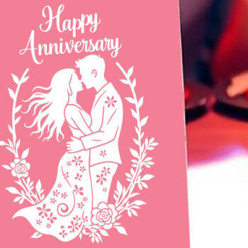 Intra απο ξύλο plywood  Χρώμα wenge 3mm-4mm πάχος - Cricut Happy Anniversary Card Δίασταση 20x20 cm INTRAFABR-113393053 - Image 1