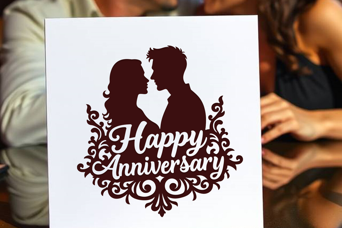 Intra απο ξύλο plywood  Χρώμα wenge 3mm-4mm πάχος - Cricut Happy Anniversary Card Δίασταση 20x20 cm INTRAFABR-113393098