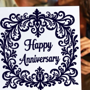 Intra απο ξύλο plywood Χρώμα wenge 3mm-4mm πάχος - Cricut Happy Anniversary Card Δίασταση 20x20 cm INTRAFABR-74024102