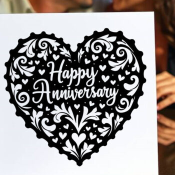 Intra απο ξύλο plywood  Χρώμα wenge 3mm-4mm πάχος - Πακέτο κάρτας Cricut Happy Anniversary Δίασταση 20x20 cm INTRAFABR-87197604 - Image 3