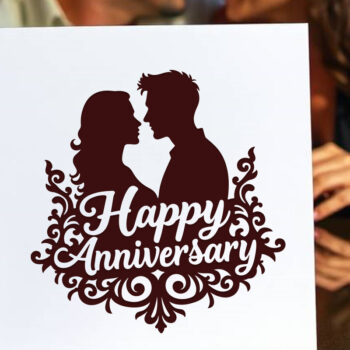 Intra απο ξύλο plywood Χρώμα wenge 3mm-4mm πάχος - Πακέτο κάρτας Cricut Happy Anniversary Δίασταση 20x20 cm INTRAFABR-87194642 - Image 4